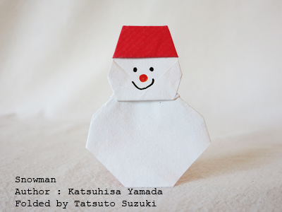 origami Snowman, Author : Katsuhisa Yamada, Folded by Tatsuto Suzuki
